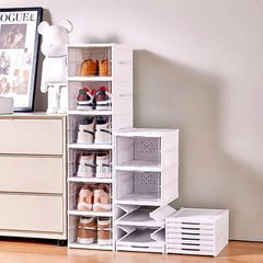 Organizador Plegable de Zapatos 6 Niveles con Puertas Transparentes | Ahorra Espacio y Mantén Todo Ordenado