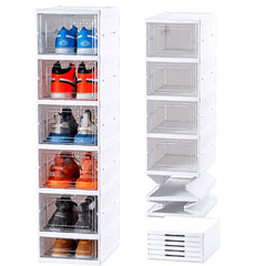 Organizador Plegable de Zapatos 6 Niveles con Puertas Transparentes | Ahorra Espacio y Mantén Todo Ordenado