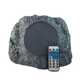 Parlante bluetooth con panel solar en forma de piedra