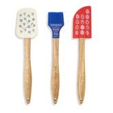 Set X3 Utensilios Silicona Mango Madera