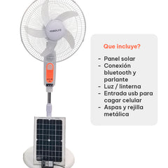 Ventilador 16 pulgadas recargable solar de carga móvil YOBOLIFE