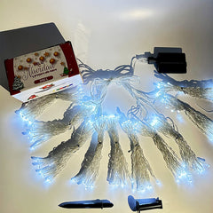 Luz cortina de 3 x 3 metros de 240 luces con panel solar