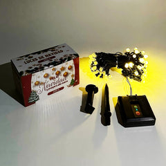 Luz lineal diseño diamante y panel solar de 100 luces
