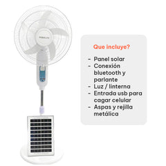 Ventilador 18 pulgadas recargable solar de carga móvil YOBOLIFE